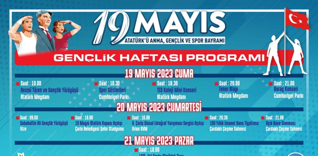 Çorlu’da Gençlik Haftası Coşkuyla Kutlanacak