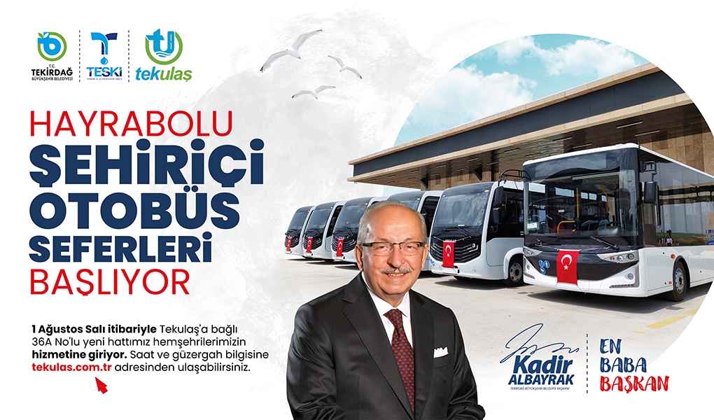 HAYRABOLU ŞEHİR İÇİ OTOBÜS SEFERLERİ 1 AĞUSTOS'TA BAŞLIYOR