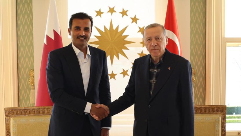 Erdoğan ve Katar Emiri arasındaki görüşme başladı