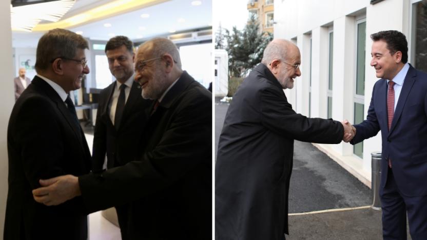 Altılı Masa'da aday belirleme turu başladı: Karamollaoğlu, Babacan ve Davutoğlu'nu ziyaret etti