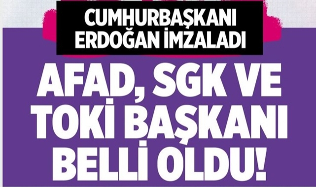 Kurum Başındaki İsimler Değişti