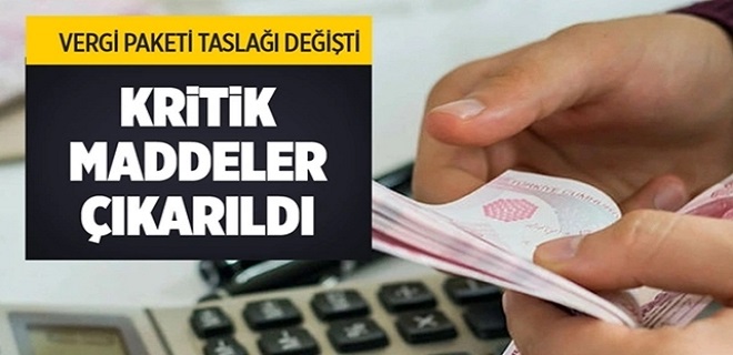 Vergi Paketinde Taslak Değişti